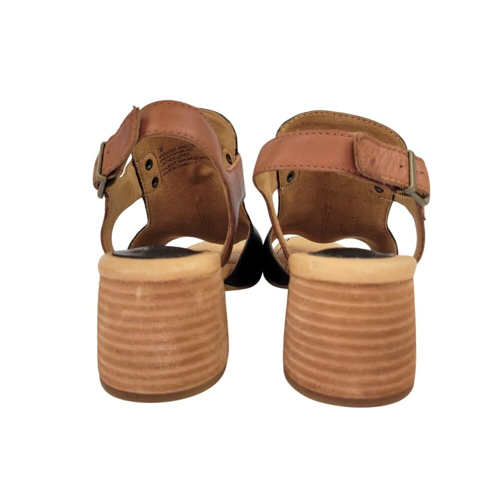 Born Black & Brown Leather Open-Toe Block Heel Sandals 7M - Picture 8 of 12